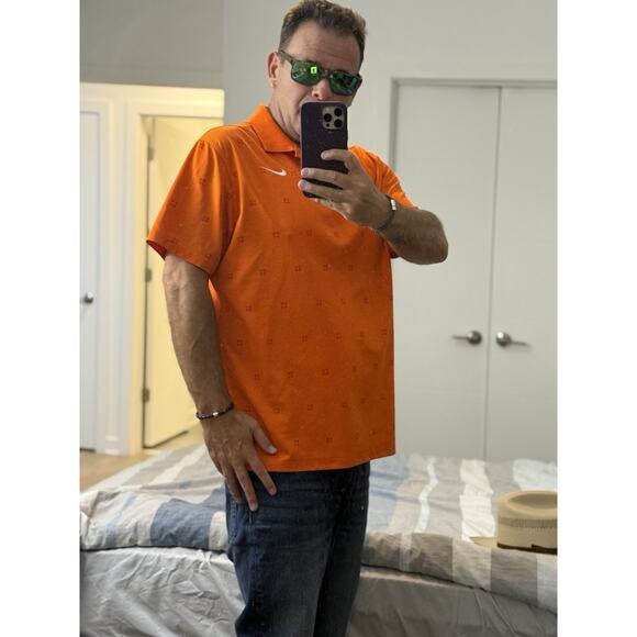 Nike Polo Dri Fit Golf Orange Large - Picture 1 of 2